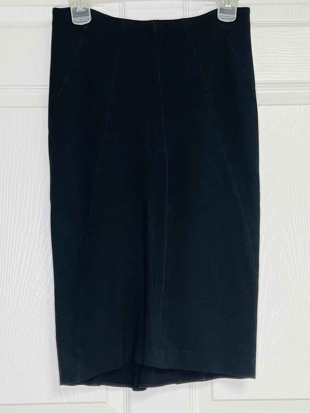 Body By Victoria Black Straight Pencil Zipper Back Knee High Skirt Size 4